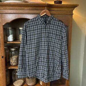 Mens Banana RepublicCotton Flannel M Standard Fit Classic Casual Button Down